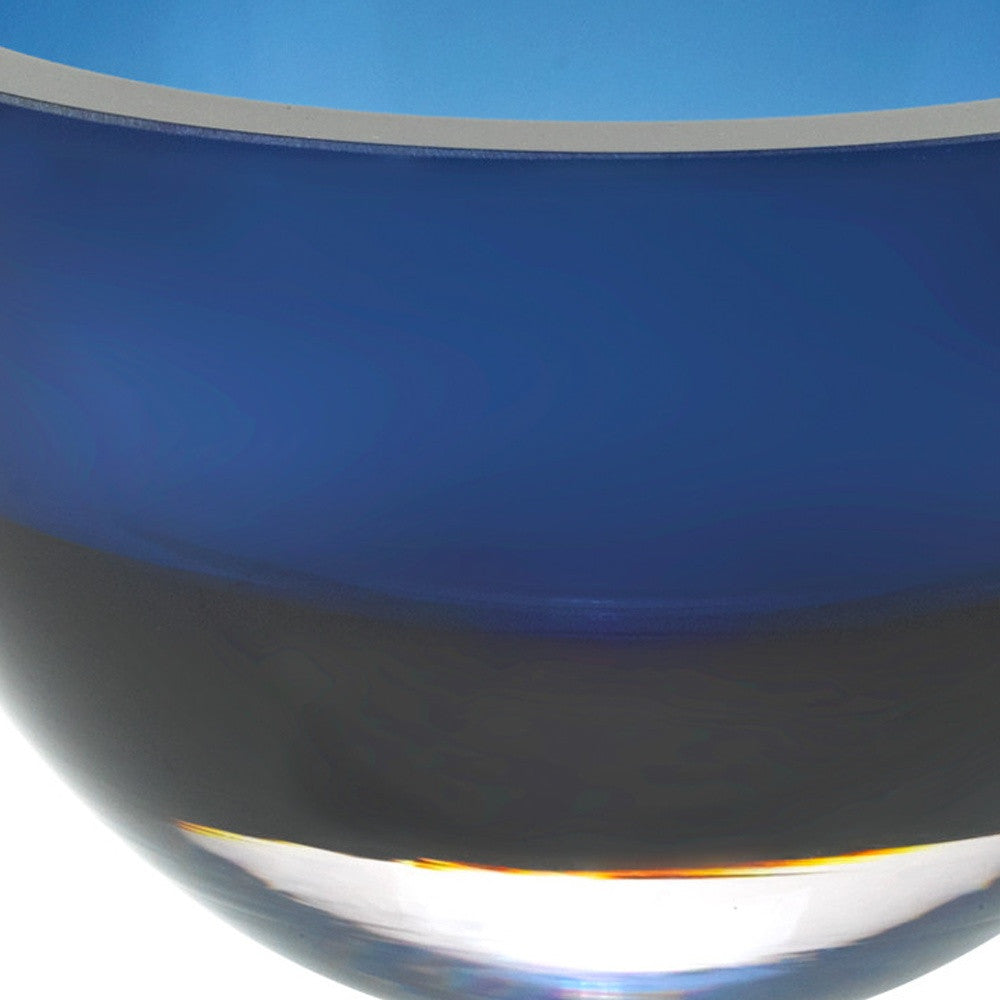 Mouth Blown European Made Midnight Blue Crystal Bowl