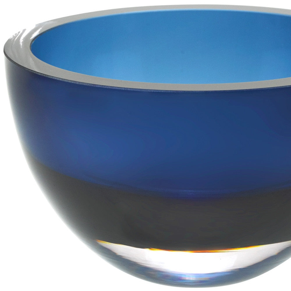 Mouth Blown European Made Midnight Blue Crystal Bowl