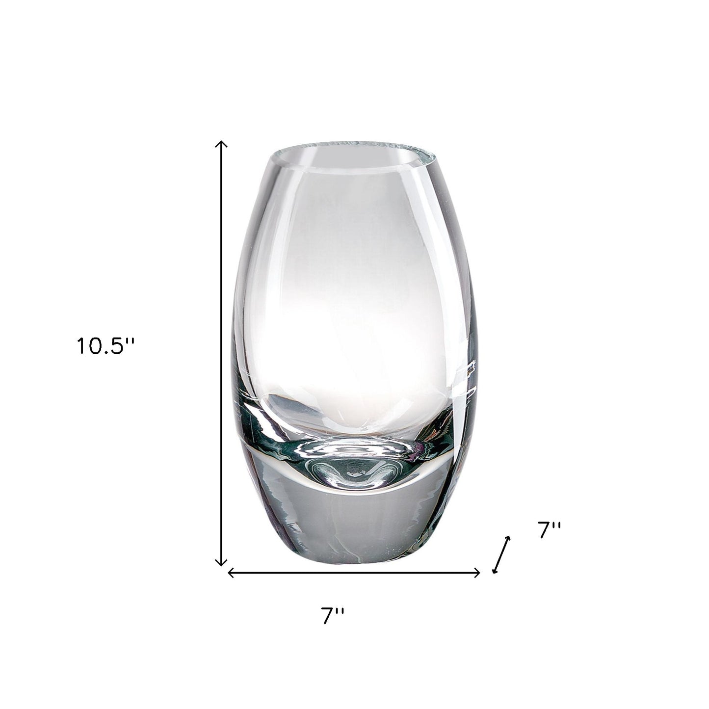 Clear Lead Free Crystal Oval Table Vase
