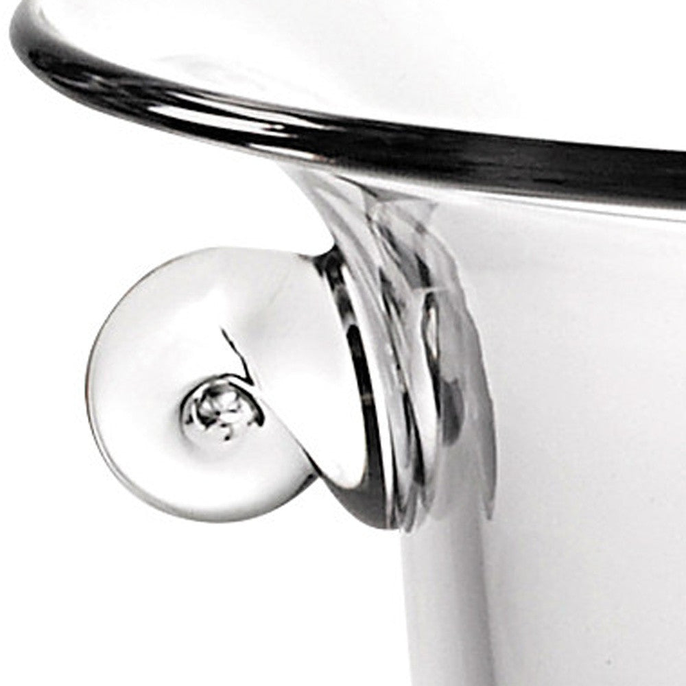 Clear Mouth Blown Crystal Round Pedestal Centerpiece Bowl