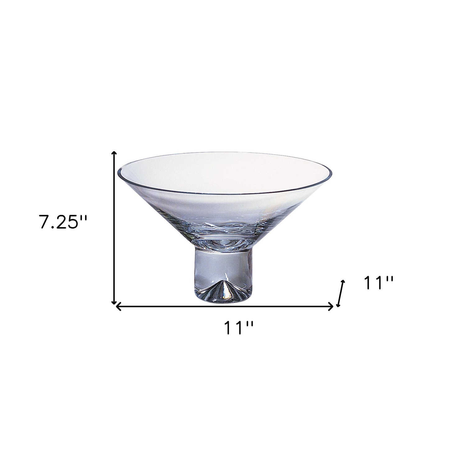 Clear Mouth Blown Crystal Round Pedestal Centerpiece Bowl