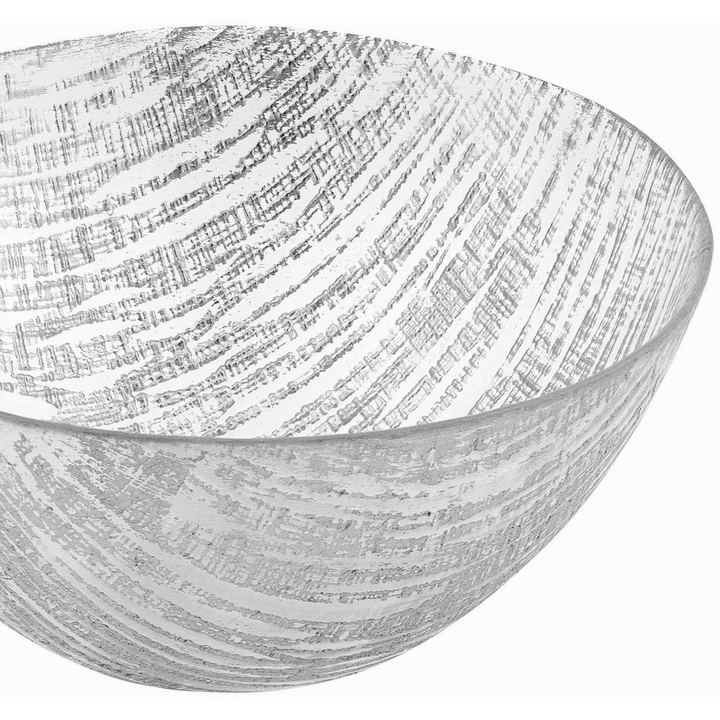 Clear And Silver Crystal Round Serving Bowl