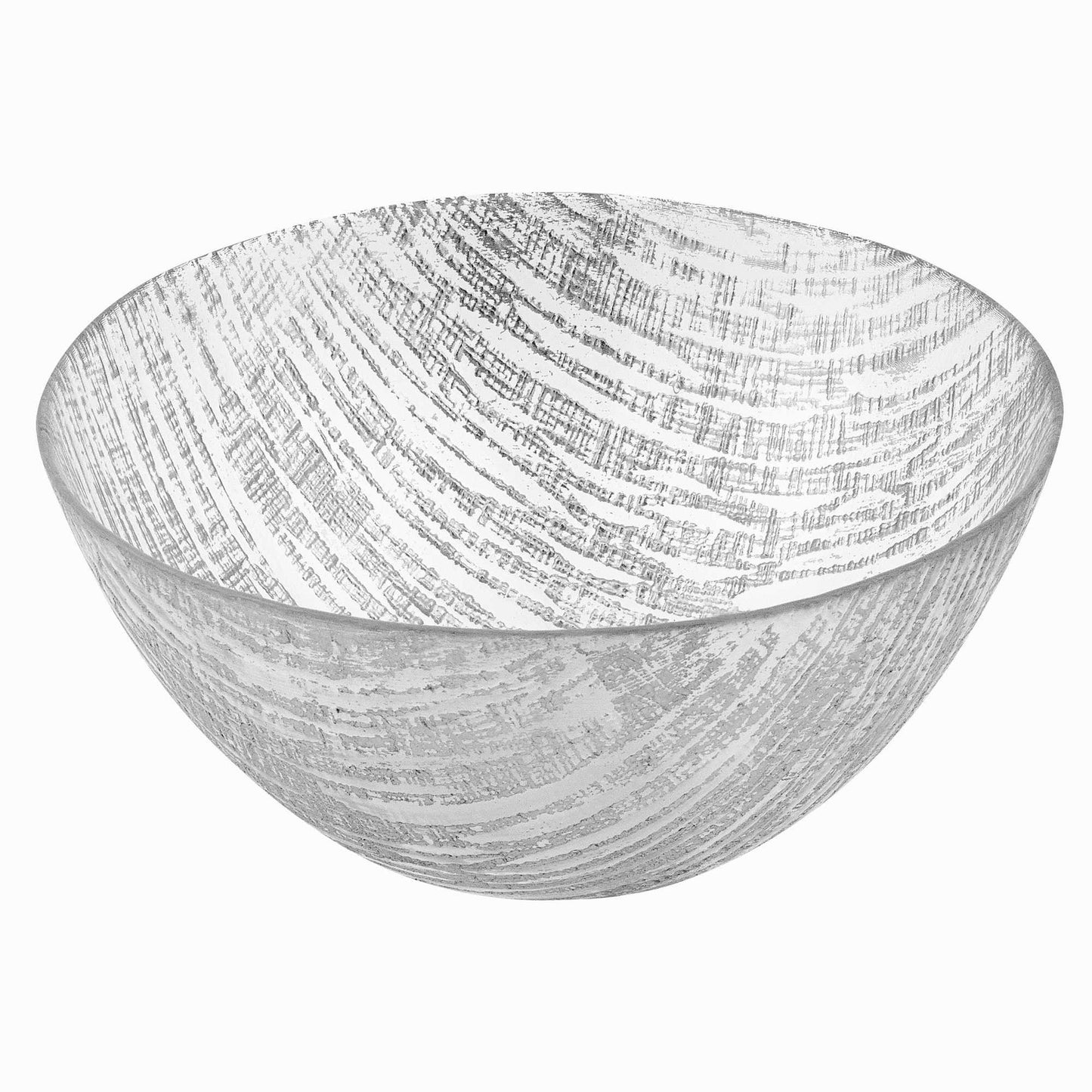 Clear And Silver Crystal Round Serving Bowl