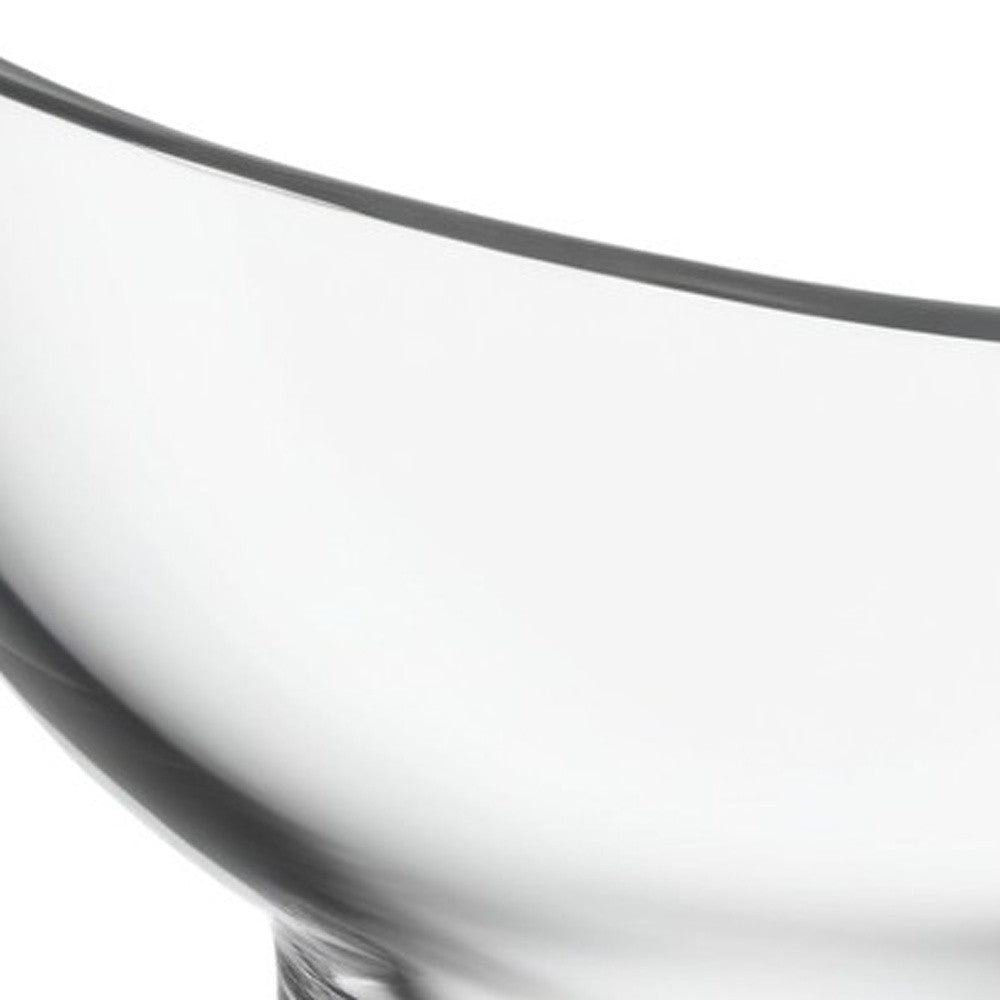 Clear Mouth Blown Slant Edge Glass Candy Bowl