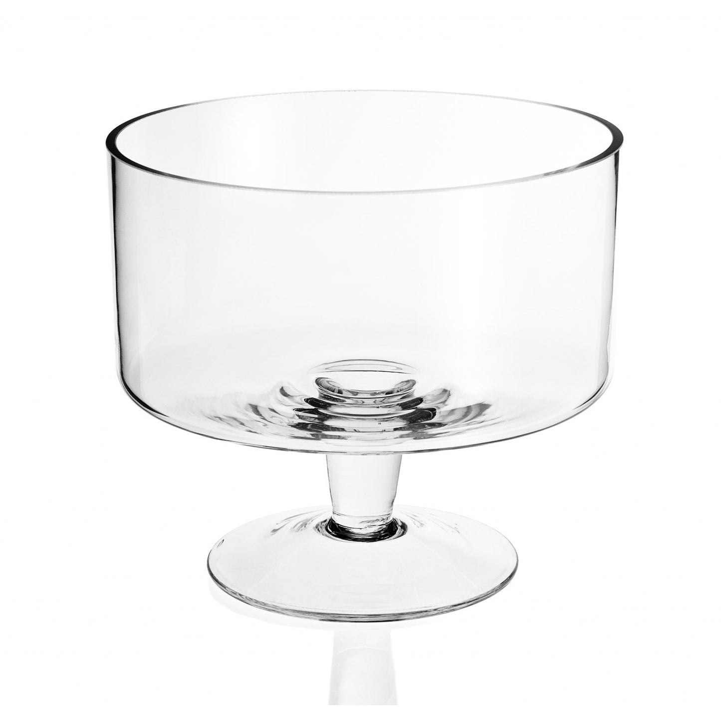 Clear Mouth Blown Crystal Round Trifle Bowl