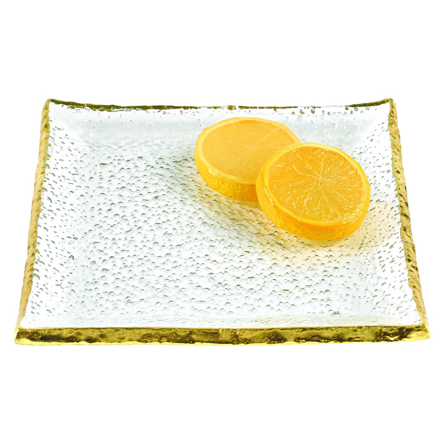 Set Of 4 Square Edge Gold Plates