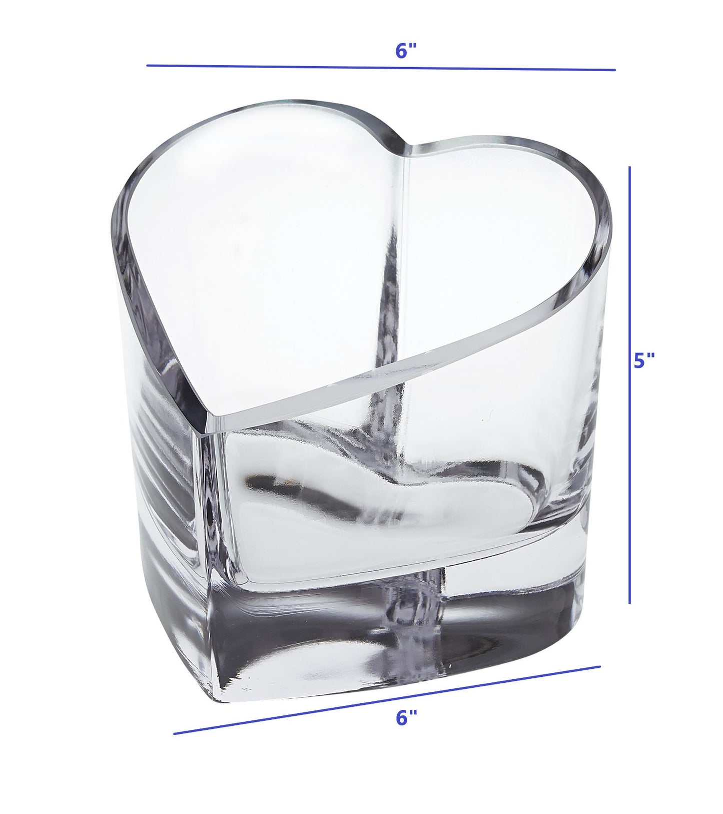 Clear Mouth Blown European Crystal Heart Bowl