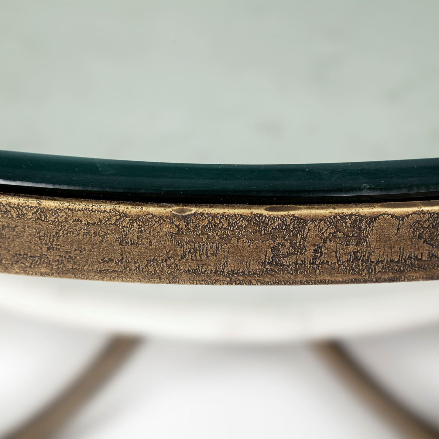 Gold & Brown Round Coffee Table