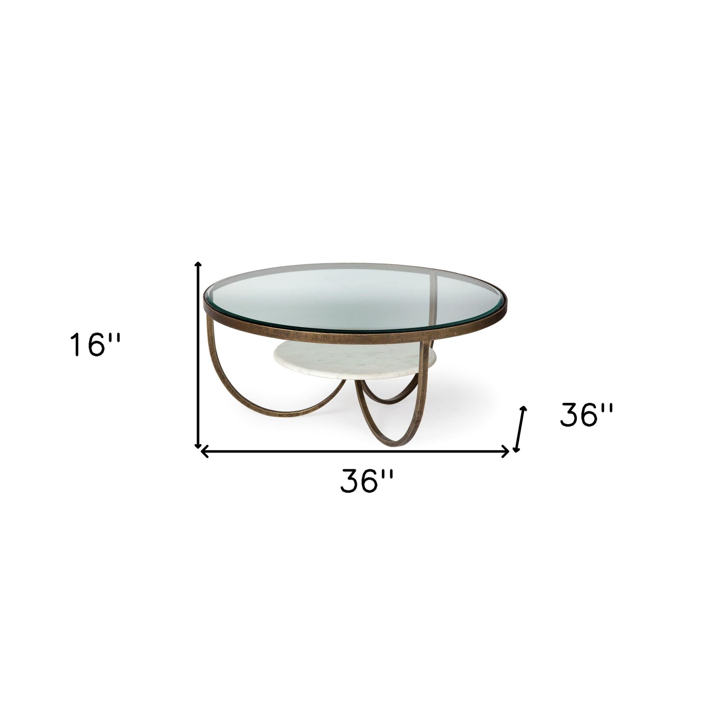 Gold & Brown Round Coffee Table