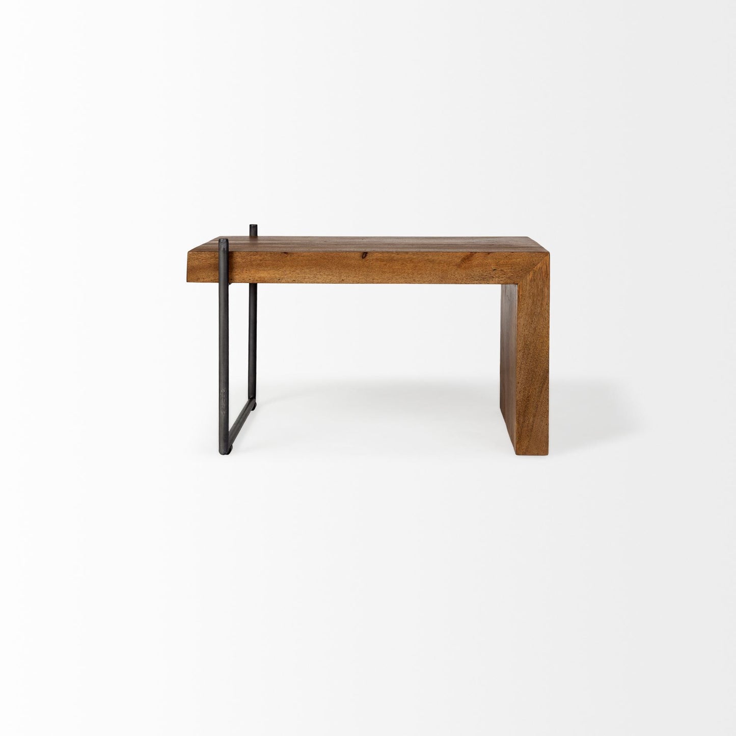 Brown & Black Solid Wood & Metal Nesting Tables