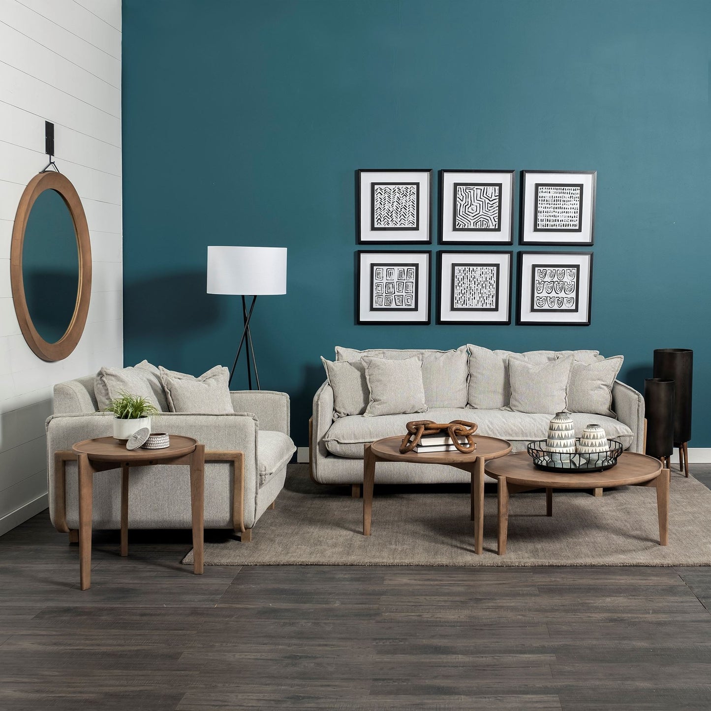 Brown Solid Wood Round Nesting Tables