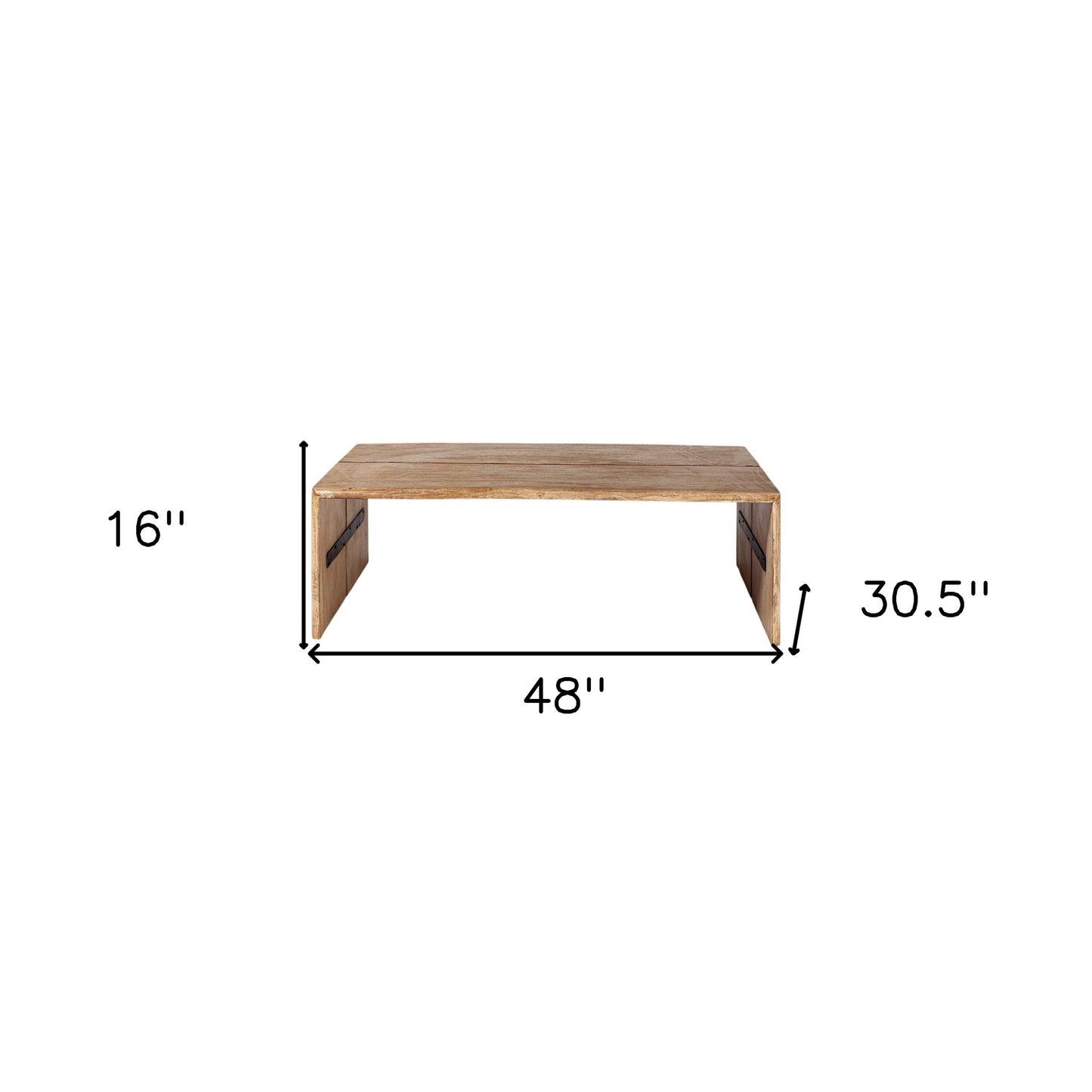 Brown Solid Wood Coffee Table image 9