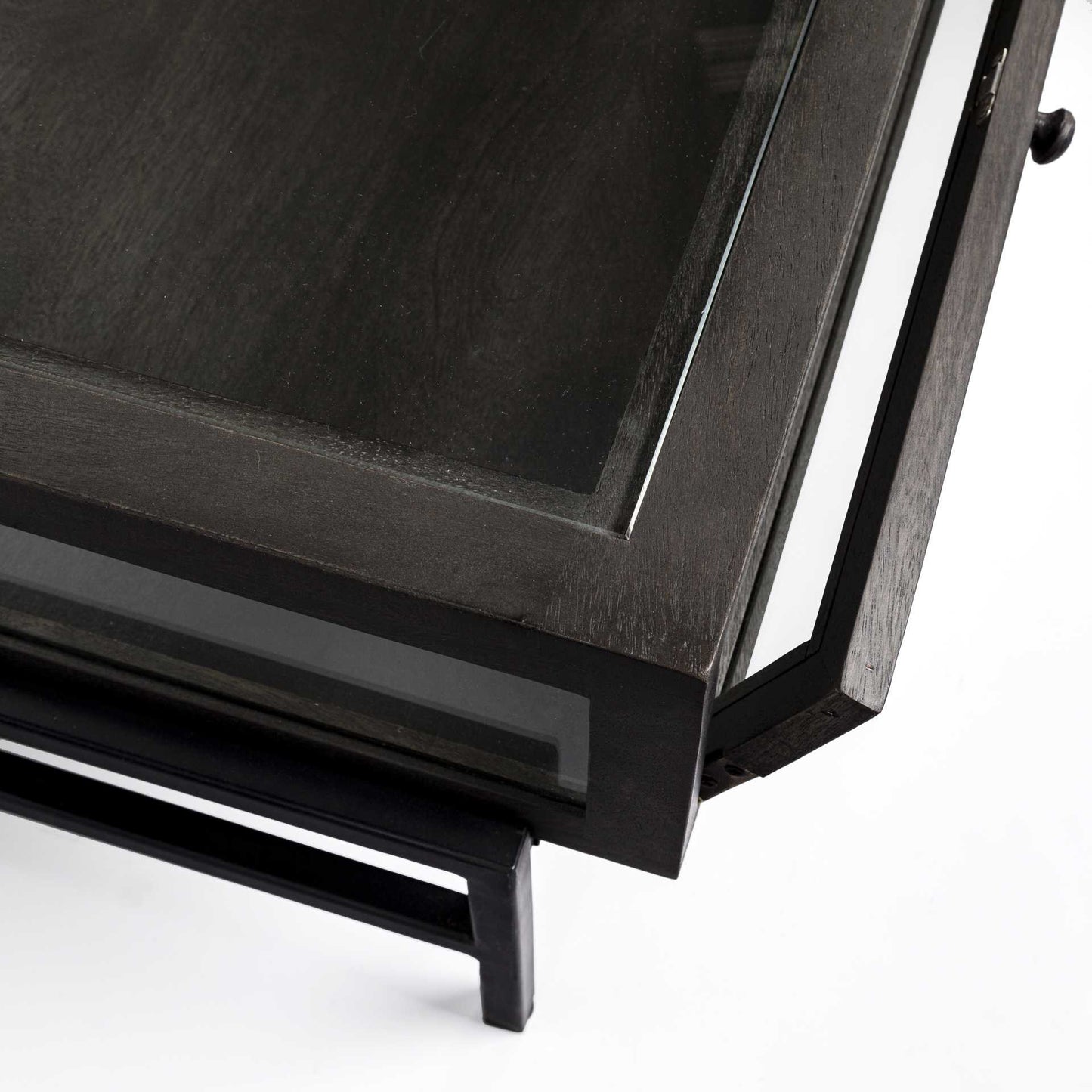 Black & Brown Square Coffee Table w/ 2 Drawers
