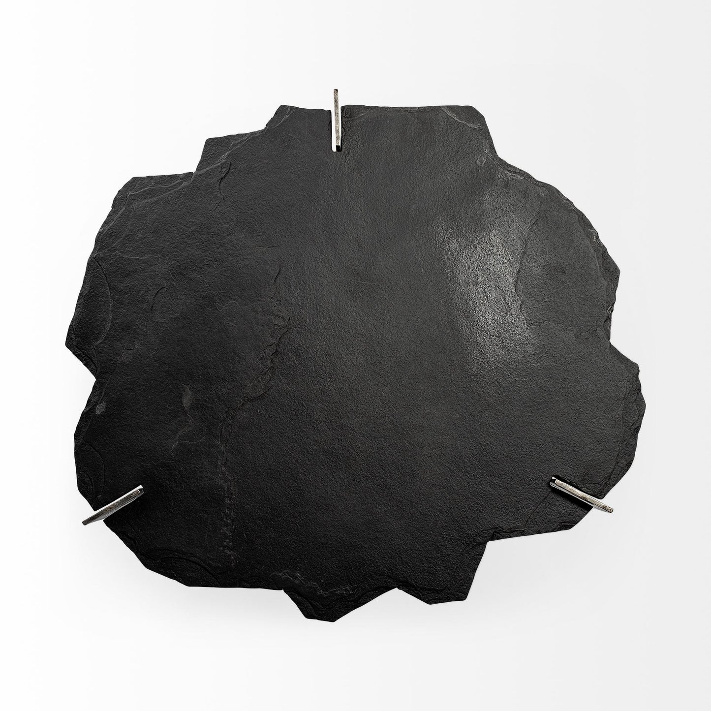 Black & Gold Stone & Iron Free Form Distressed Coffee Table