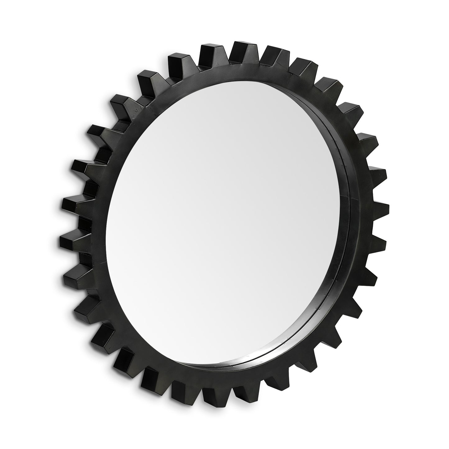 Round Black Metal Frame Wall Mirror