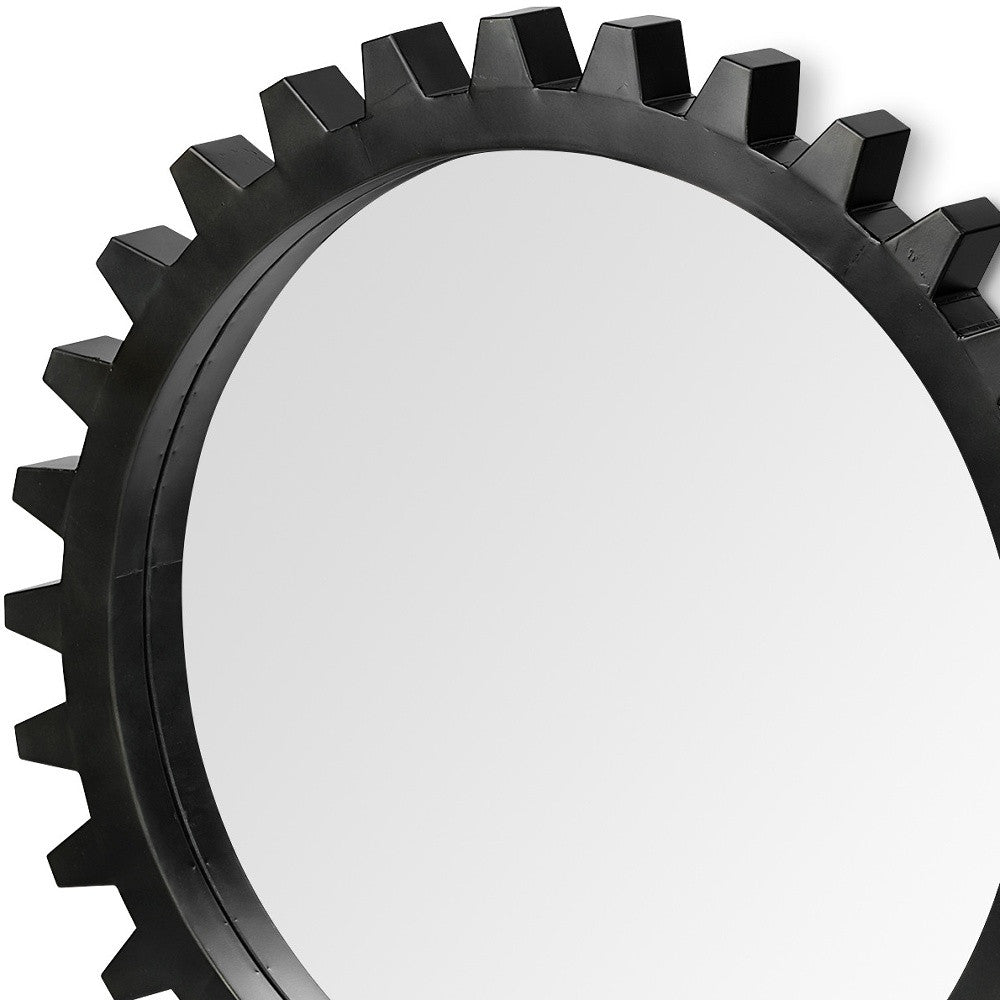 Round Black Metal Frame Wall Mirror