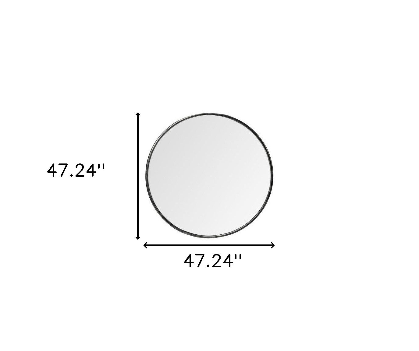 Round Black Metal Frame Wall Mirror