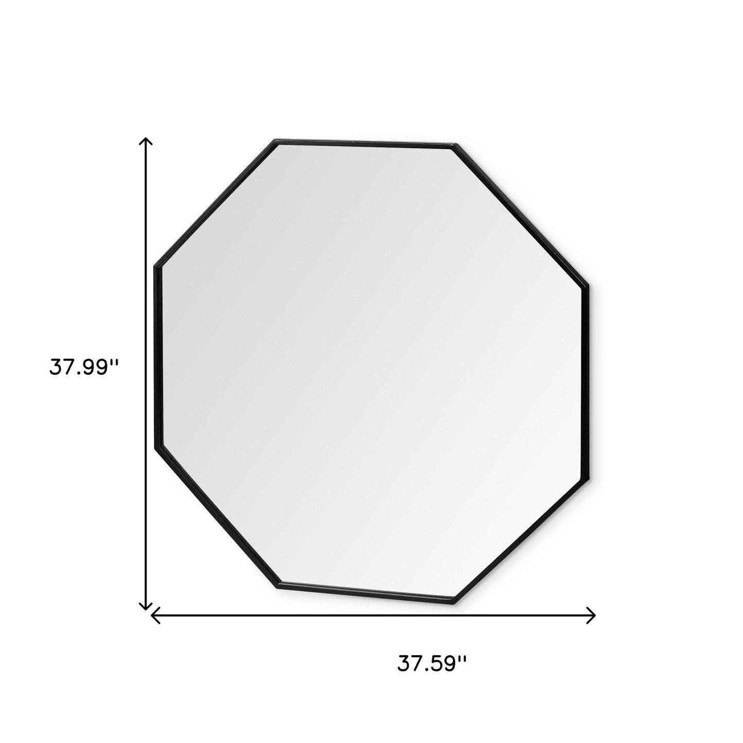 Black Octagon Metal Framed Bathroom Vanity Mirror