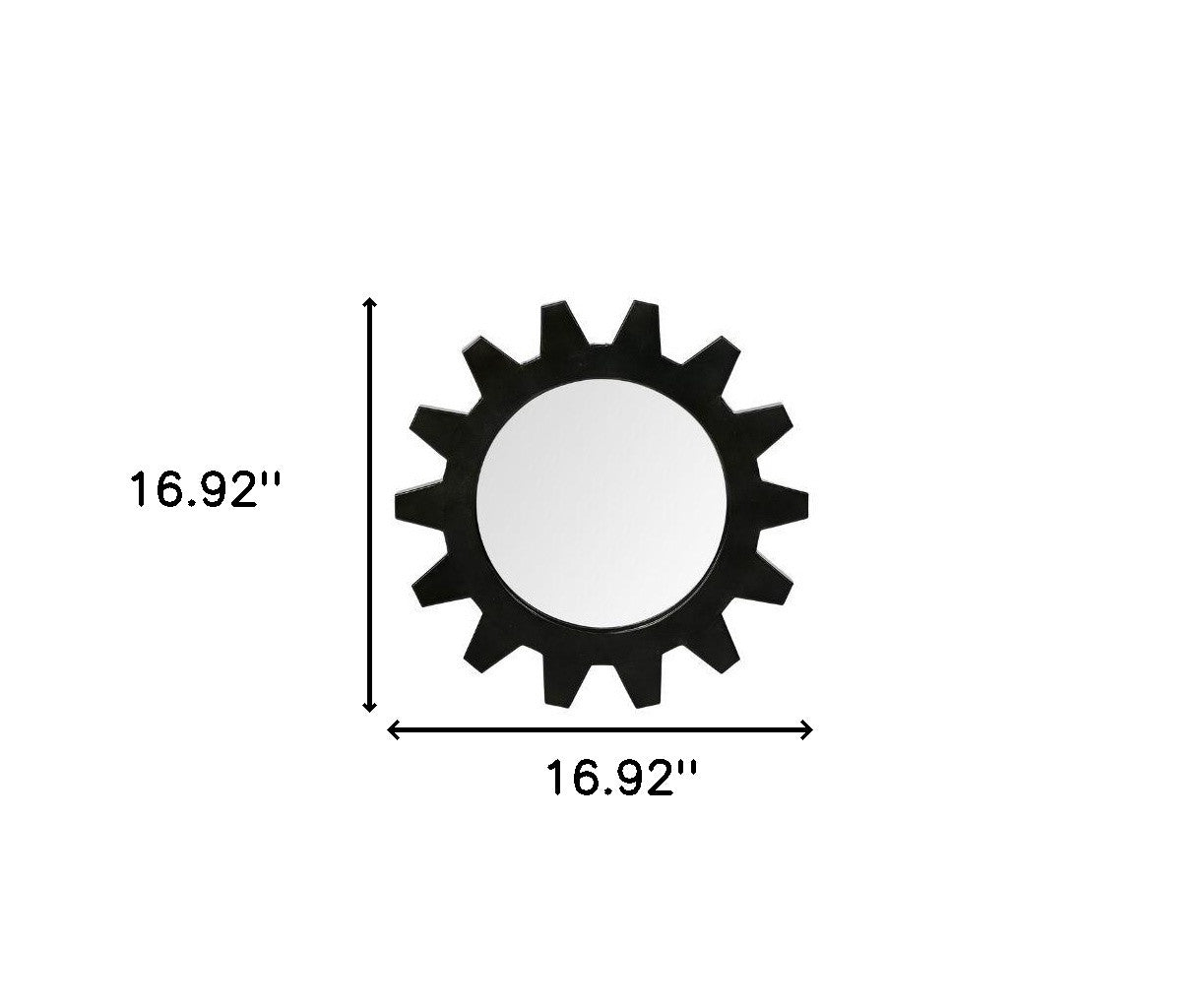 Cog Round Black Metal Frame Wall Mirror