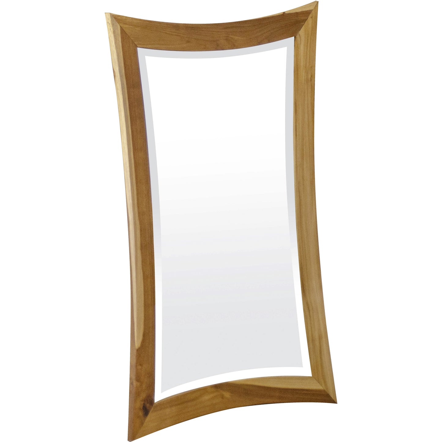 Brown Abstract Wood Framed Bathroom Vanity Mirror
