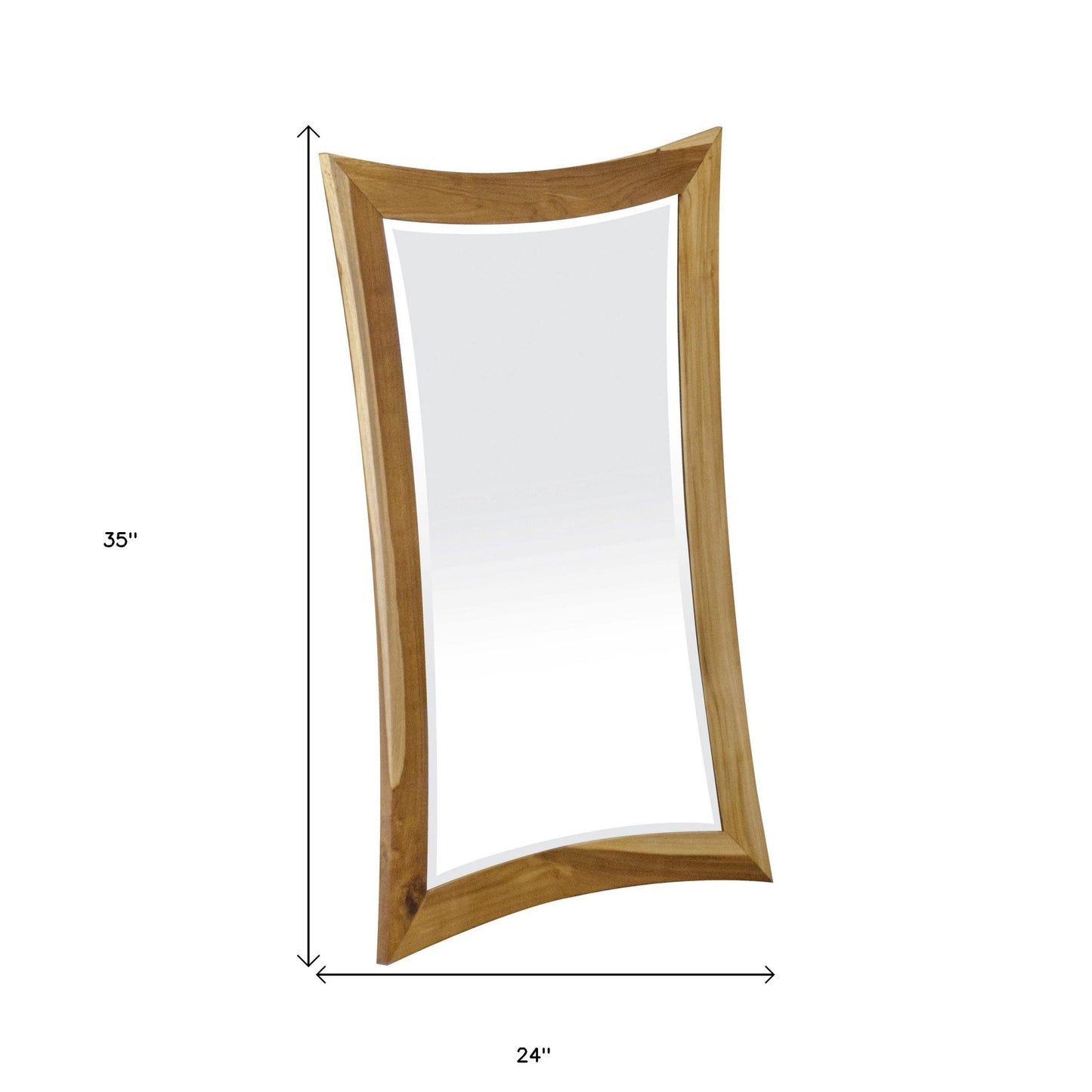 Brown Abstract Wood Framed Bathroom Vanity Mirror