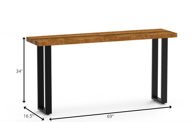 Modern Rustic Real Wood Console Table