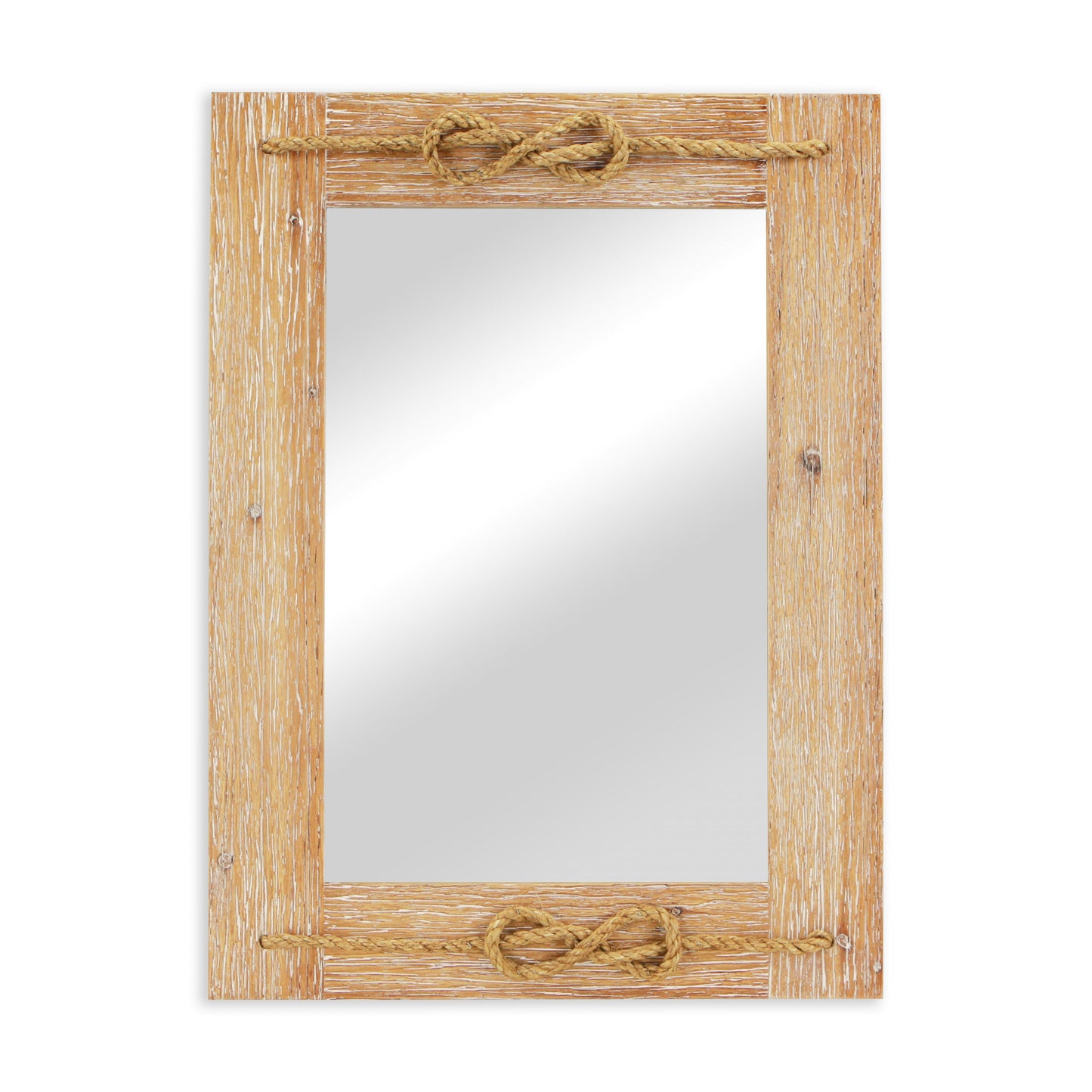 Rustic Brown Nautical Accent Framed Wall Mirror