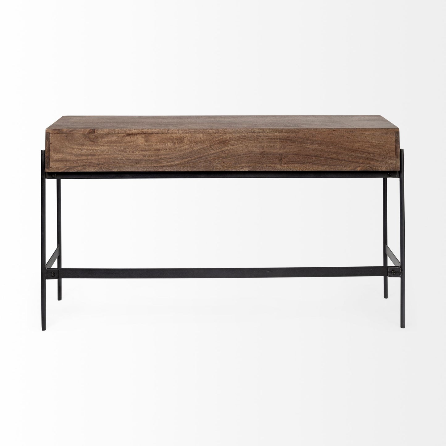 Brown/Black Solid Wood & Metal Console Table