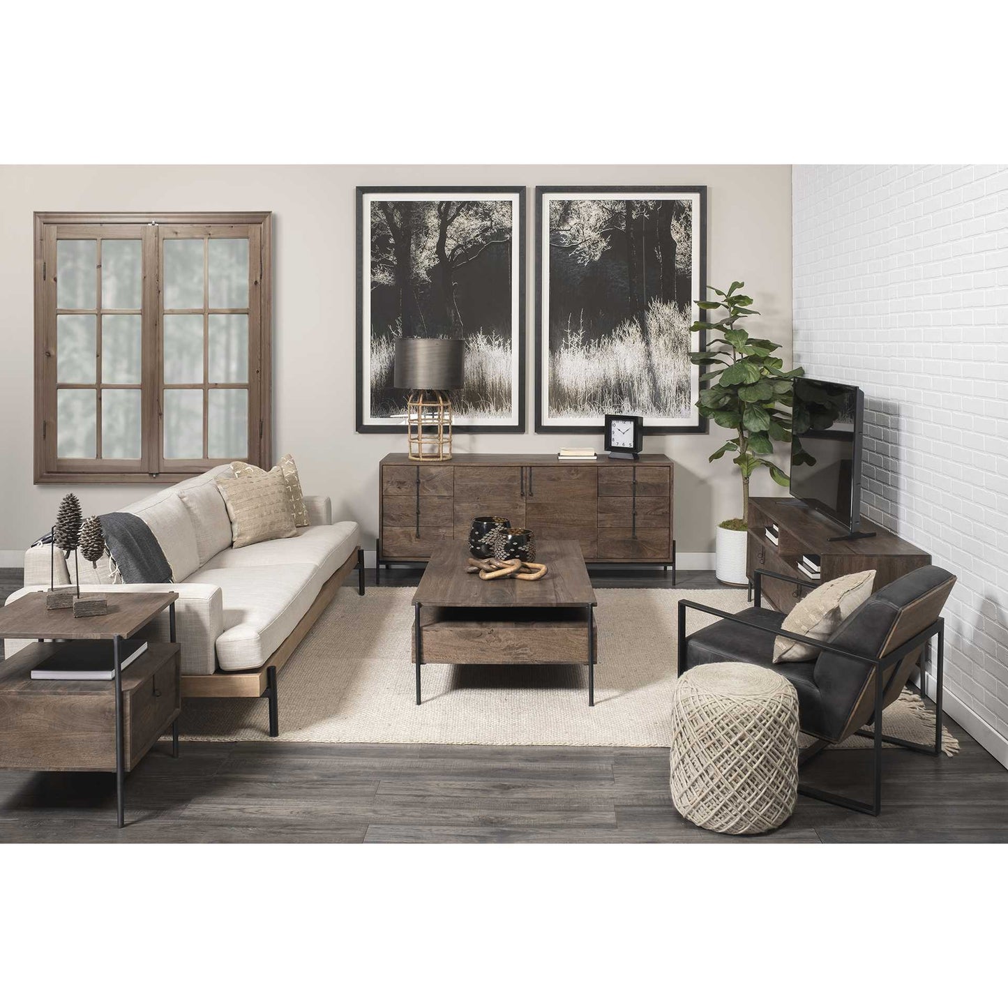 Olsi Solid Wood Media Console