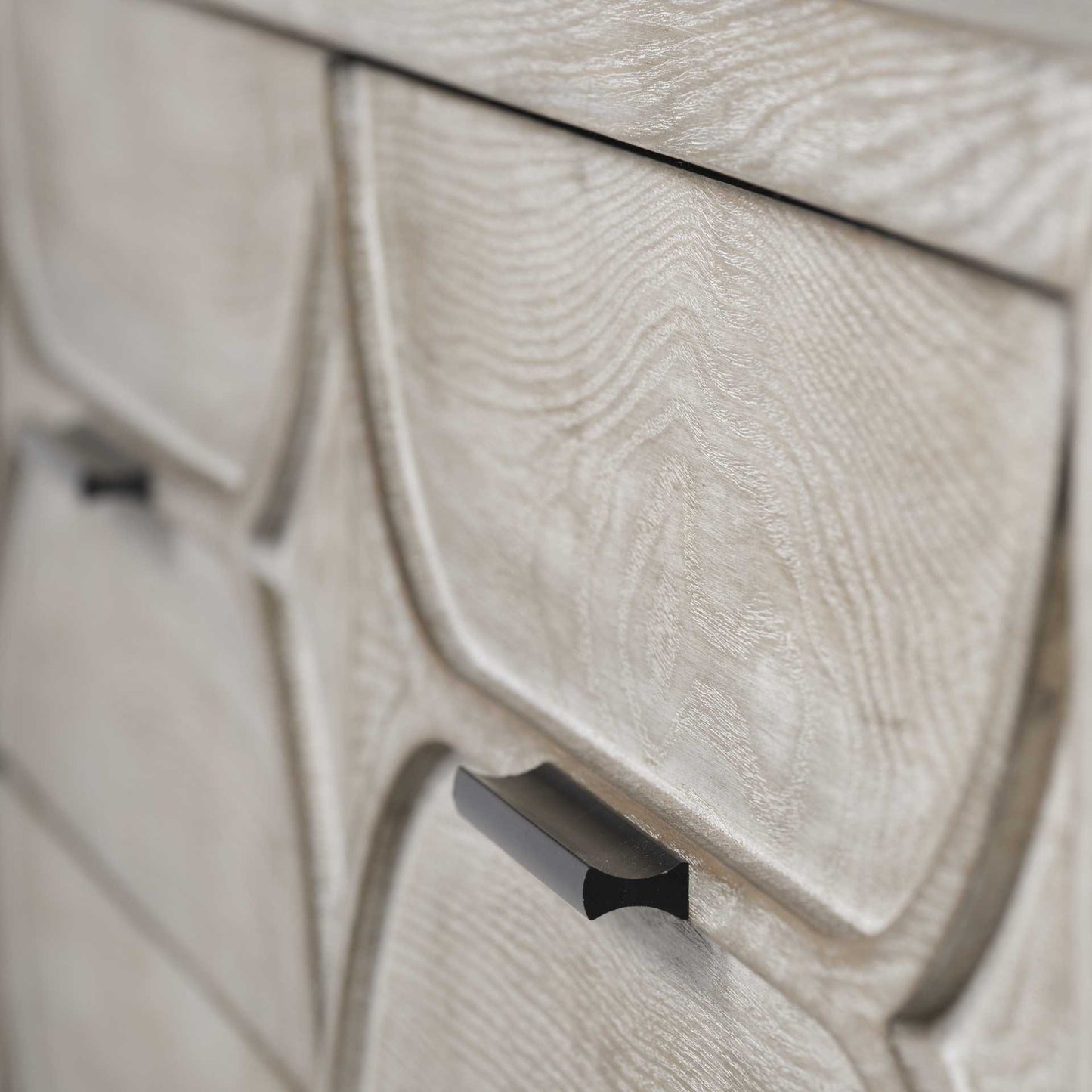 Light Brown Solid Wood 9 Drawer Sideboard