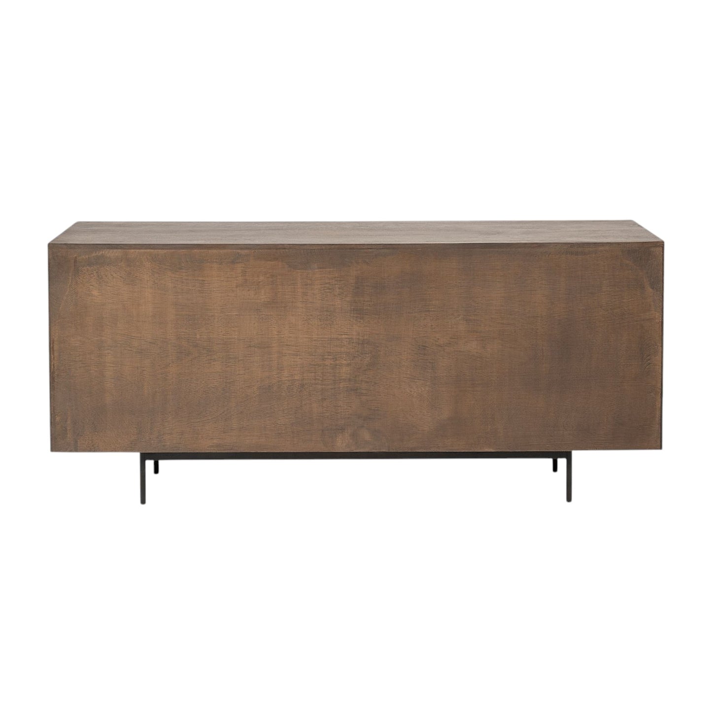 Brown & Black Solid Wood 6 Drawer Sideboard