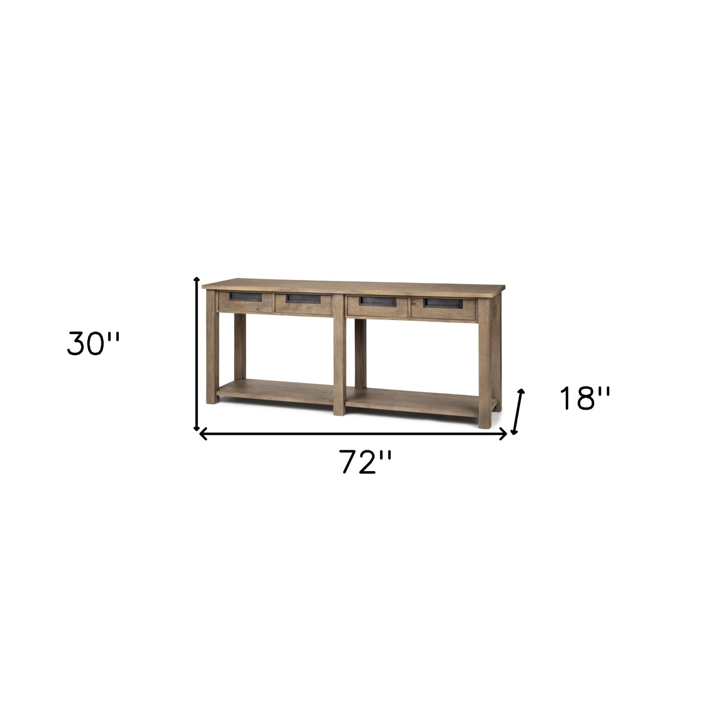 Brown Solid Wood Console Table