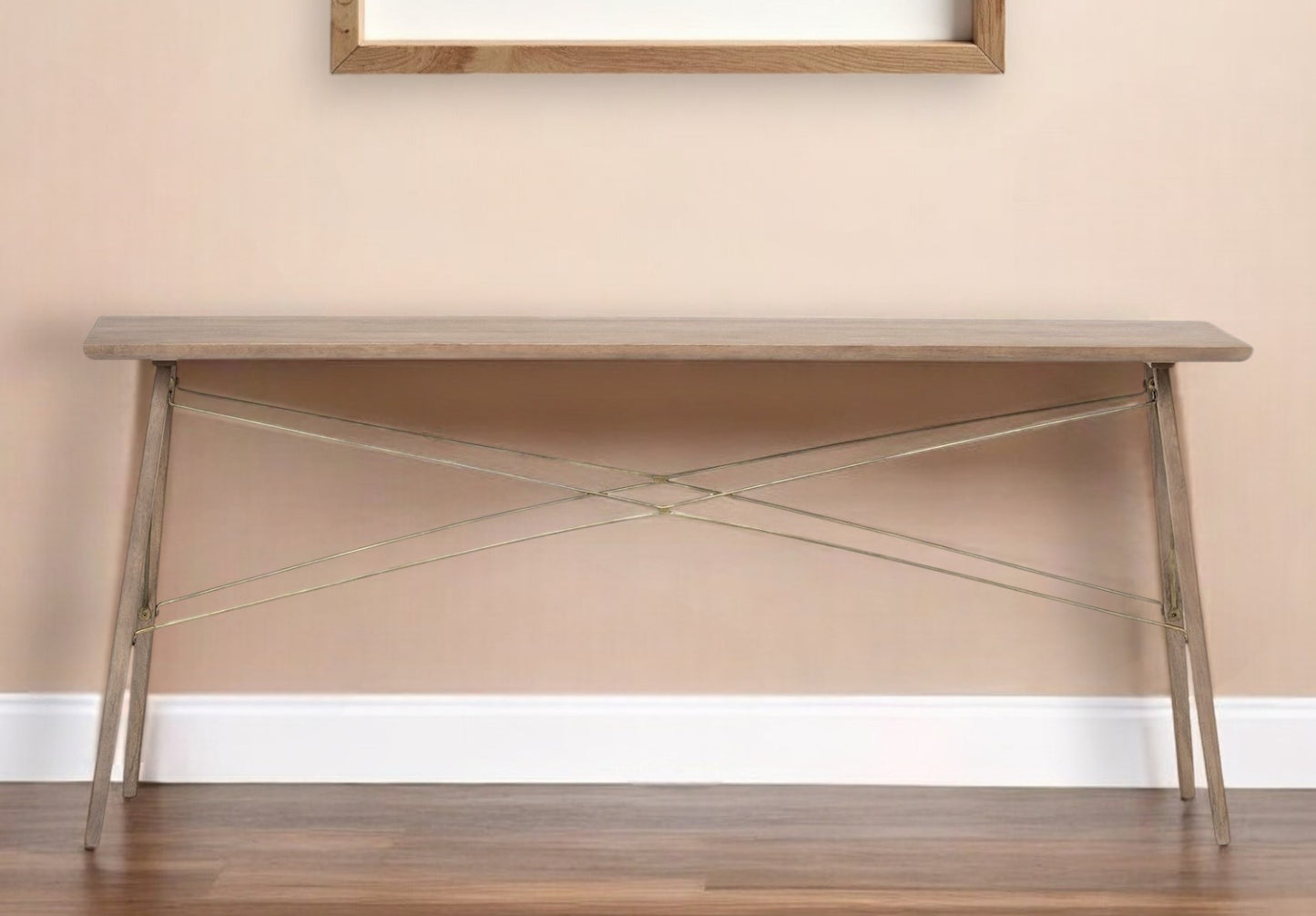 Brown Solid Wood Console Table