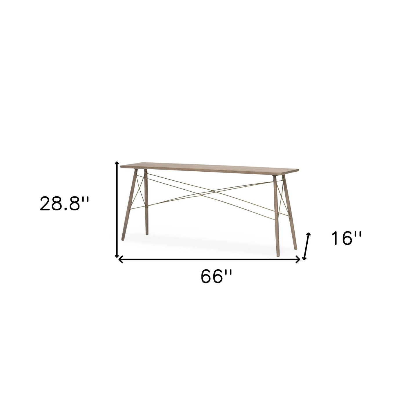 Brown Solid Wood Console Table