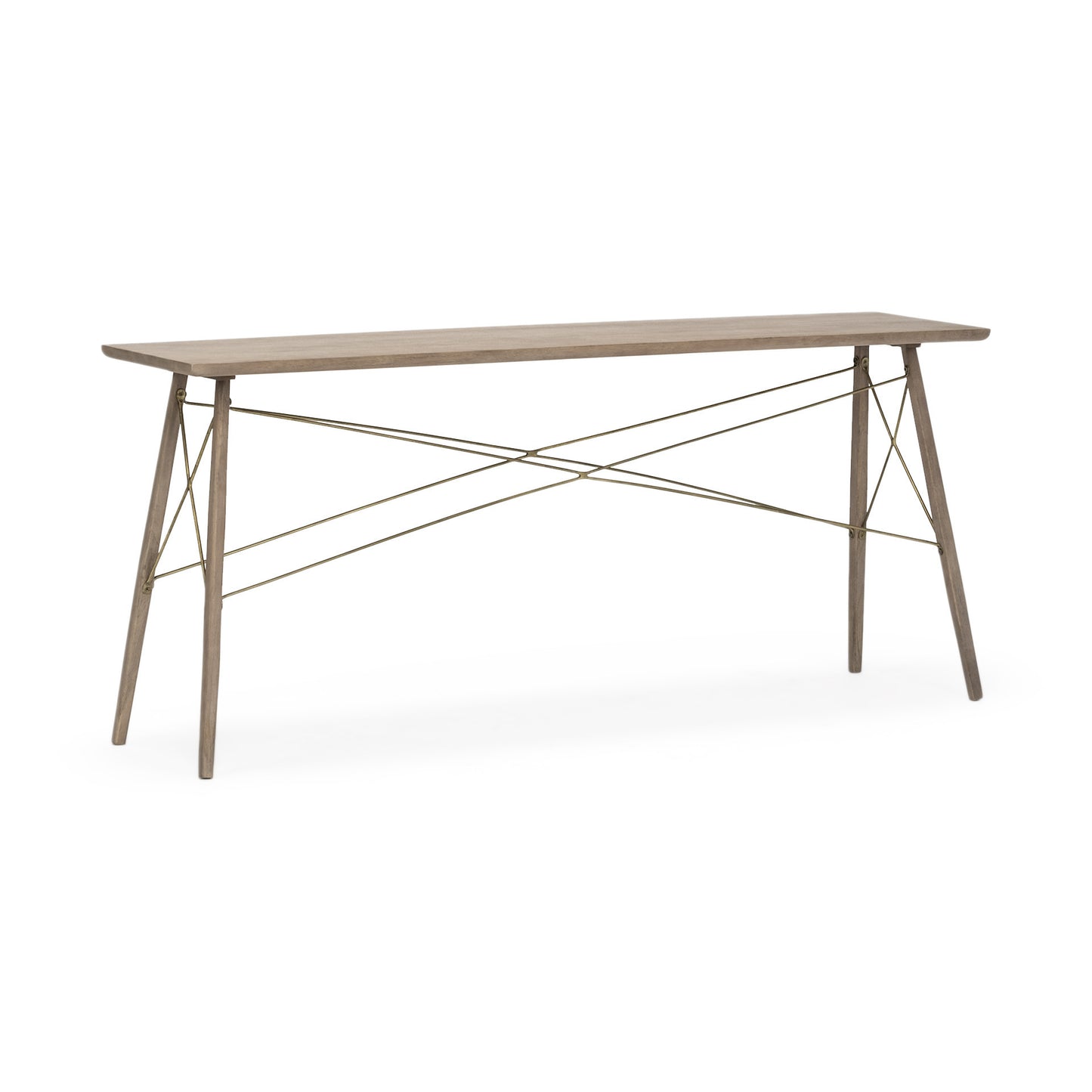 Brown Solid Wood Console Table