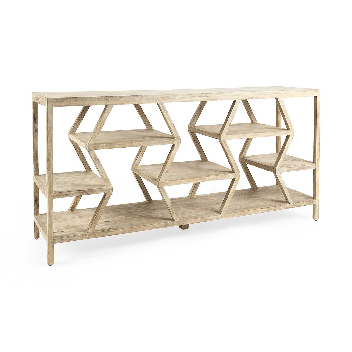 Light Brown Solid Wood Console Table