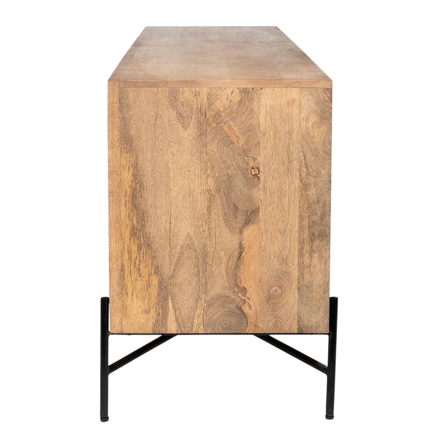 Brown Solid Wood Sideboard w/ 4 Doors