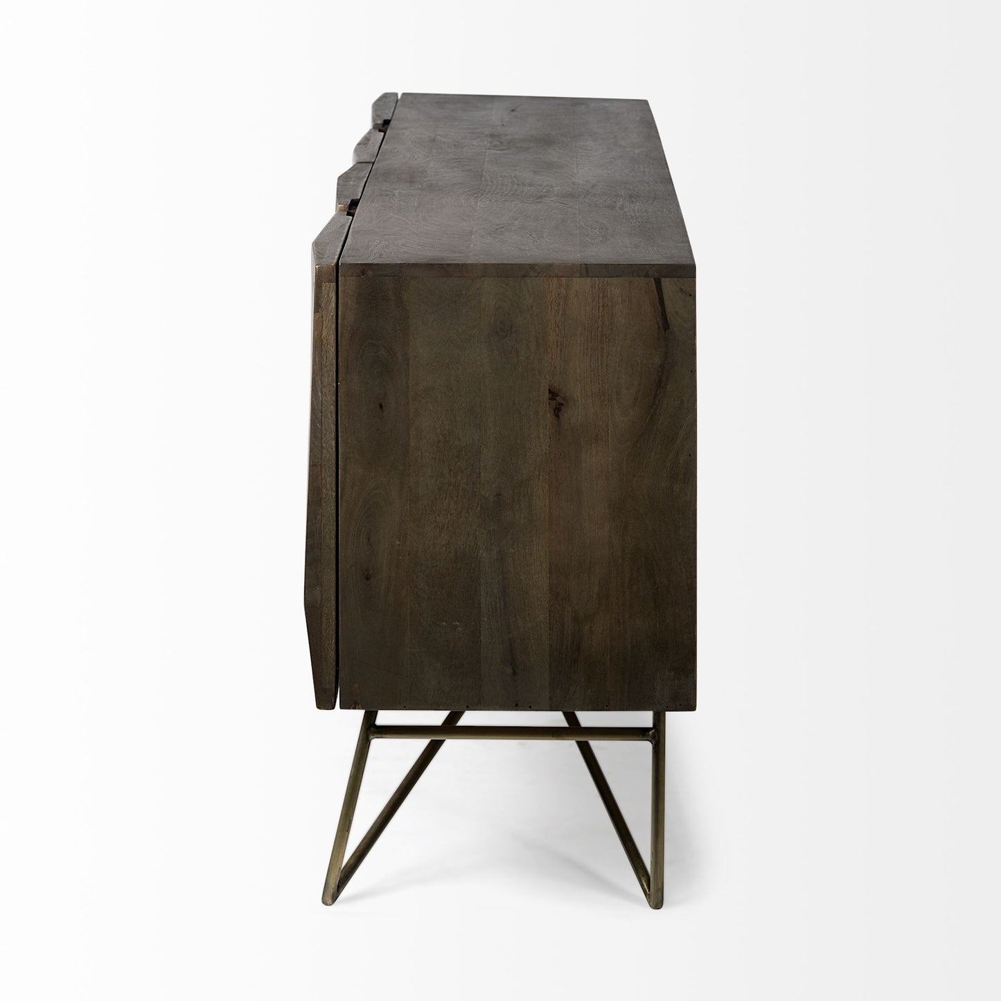 Dark Brown Solid Wood Sideboard w/ 4 Doors