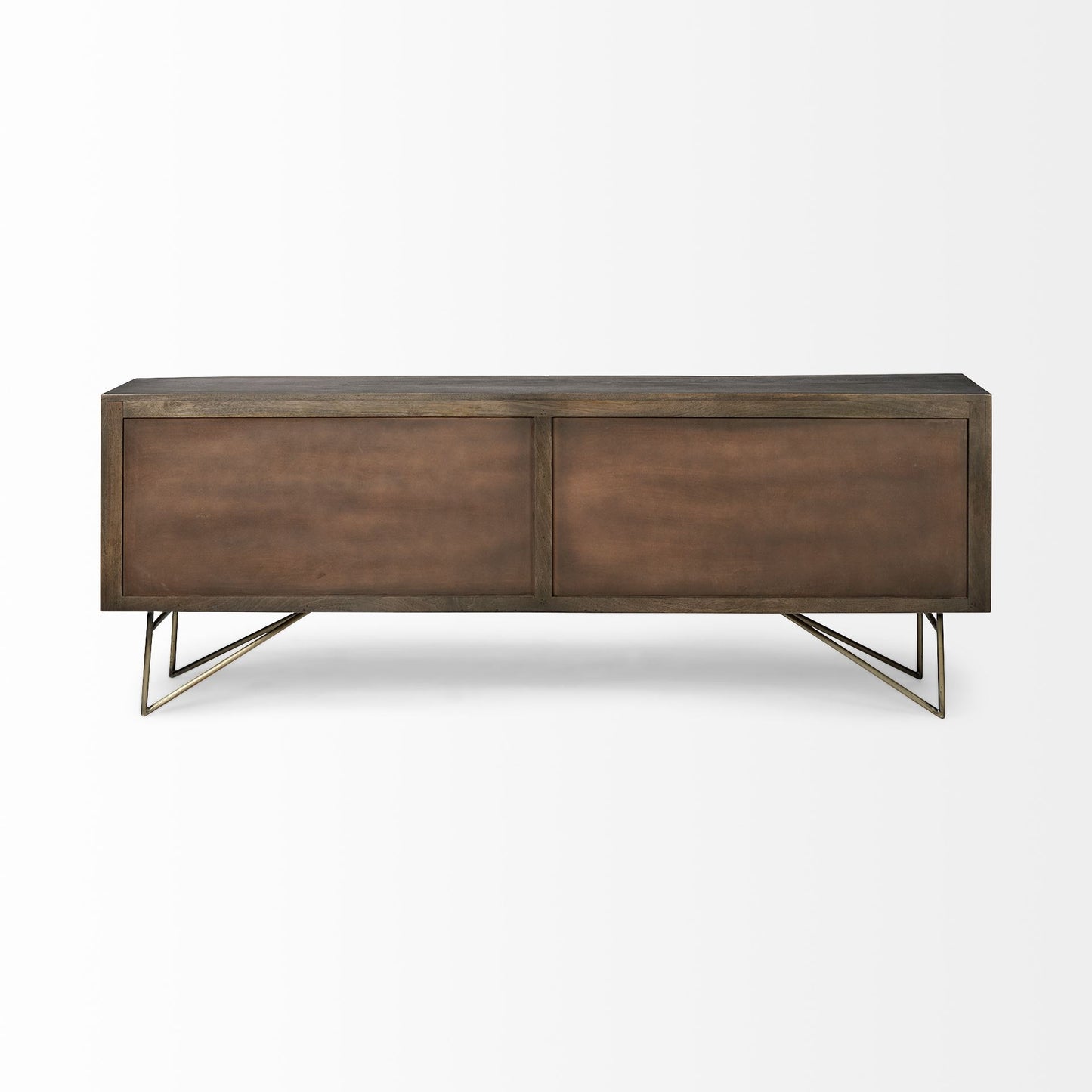Dark Brown Solid Wood Sideboard w/ 4 Doors