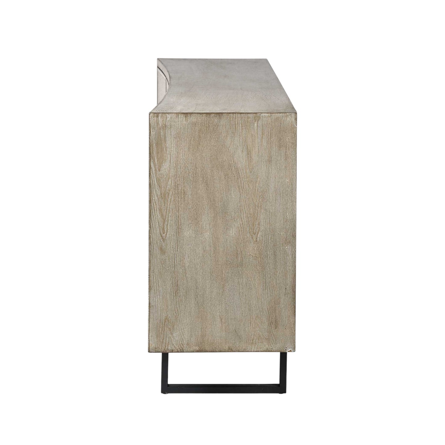 Light Brown Solid Wood Sideboard w/ 4 Doors