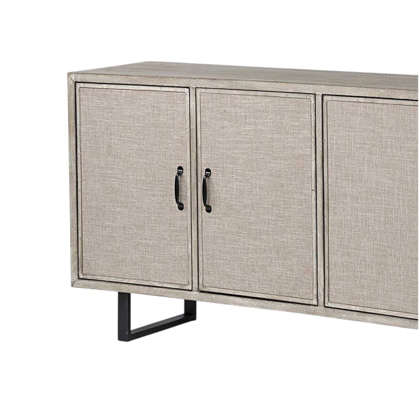 Light Brown Solid Wood Sideboard w/ 4 Doors