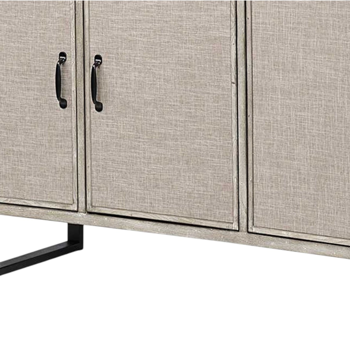 Light Brown Solid Wood Sideboard w/ 4 Doors