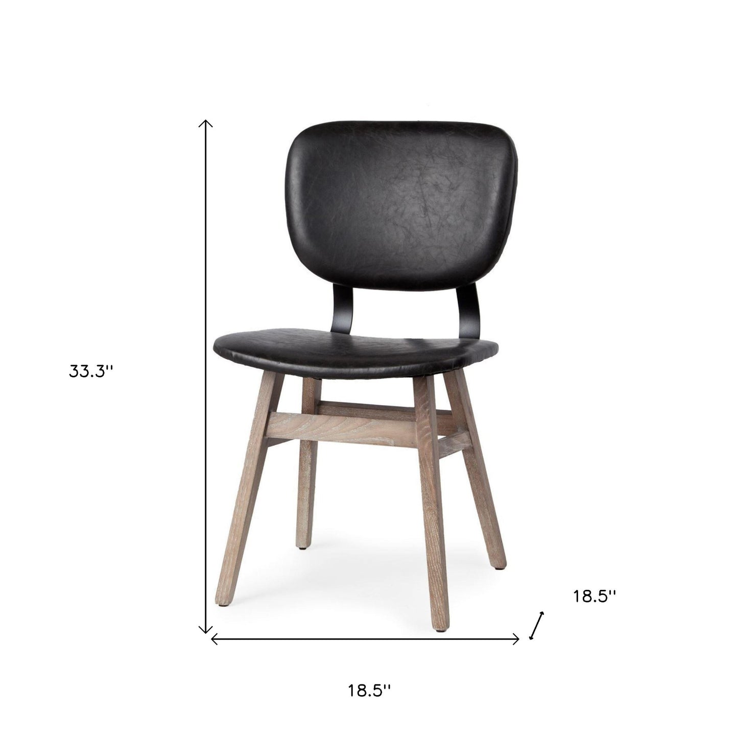 Black & Brown Faux Leather Side Chairs - Set of 2