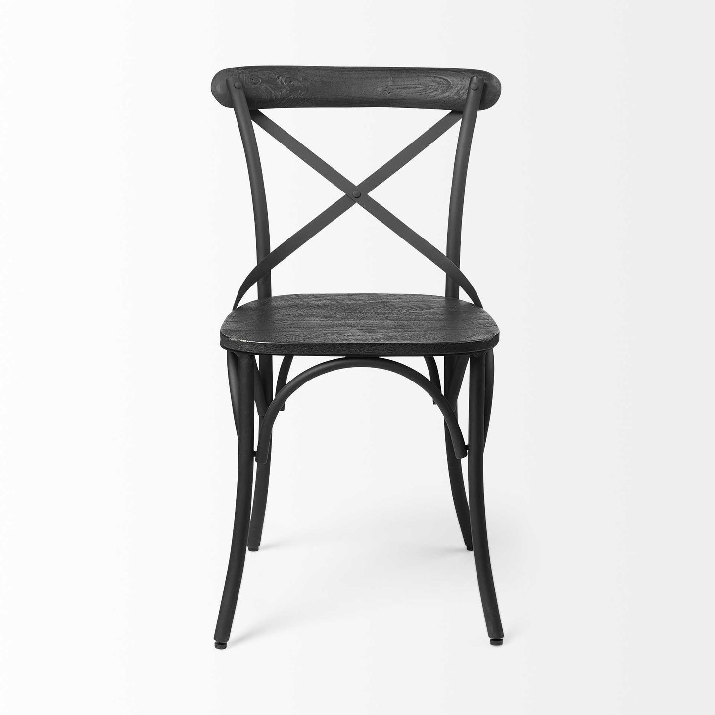Black Wood Cross Back Side Chairs - Set of 2