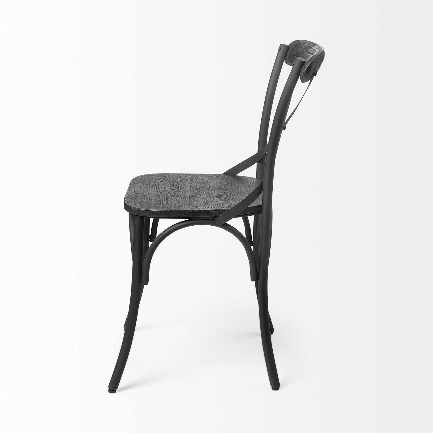 Black Wood Cross Back Side Chairs - Set of 2