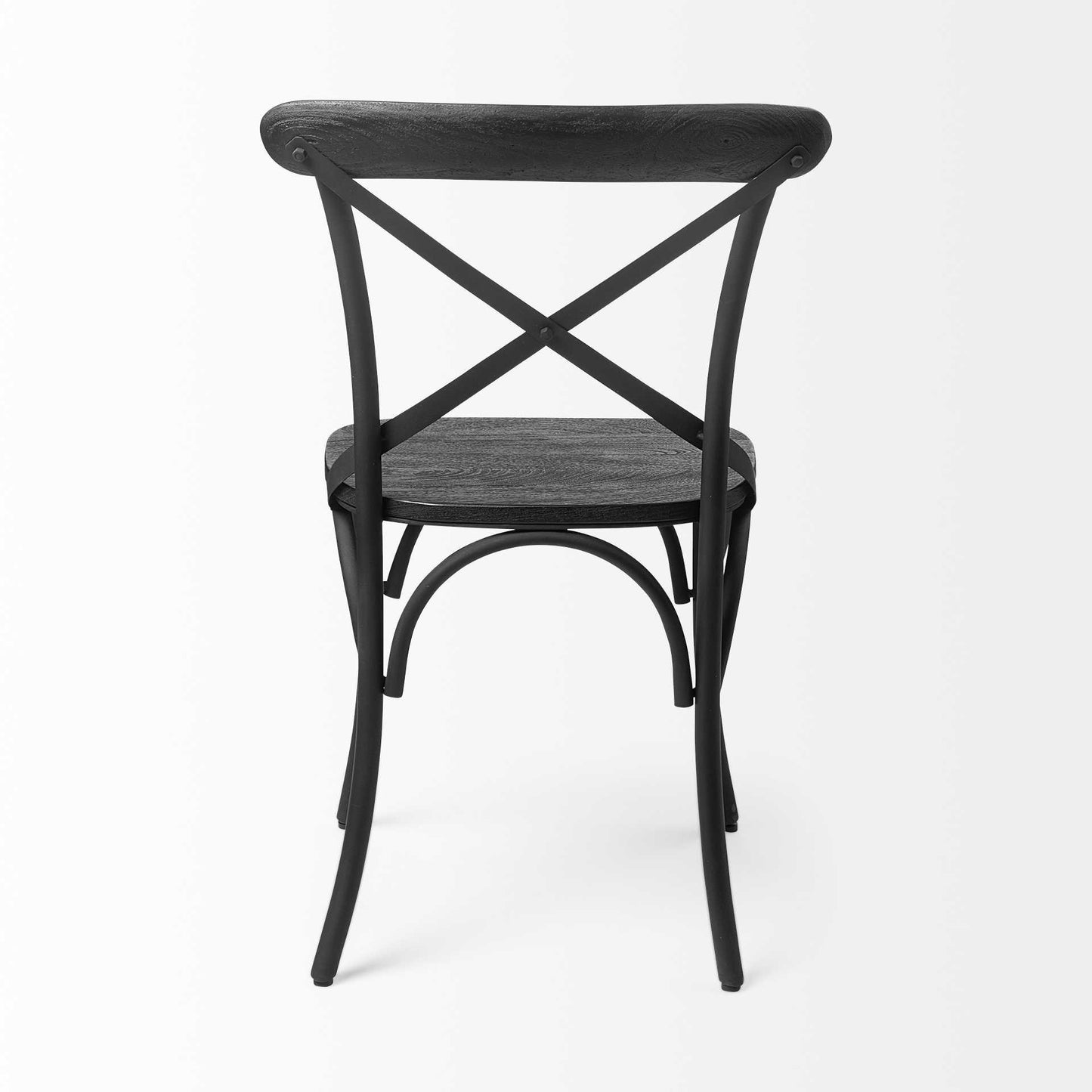 Black Wood Cross Back Side Chairs - Set of 2