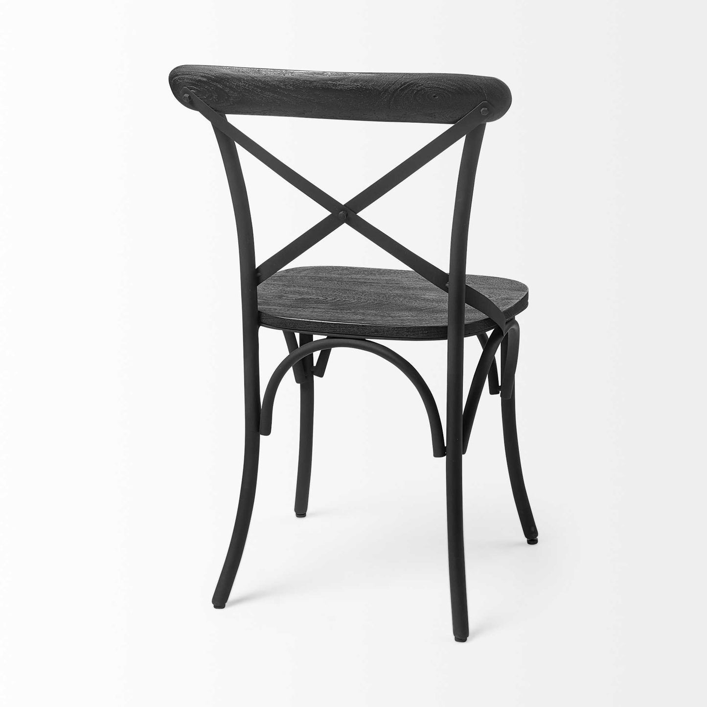 Black Wood Cross Back Side Chairs - Set of 2