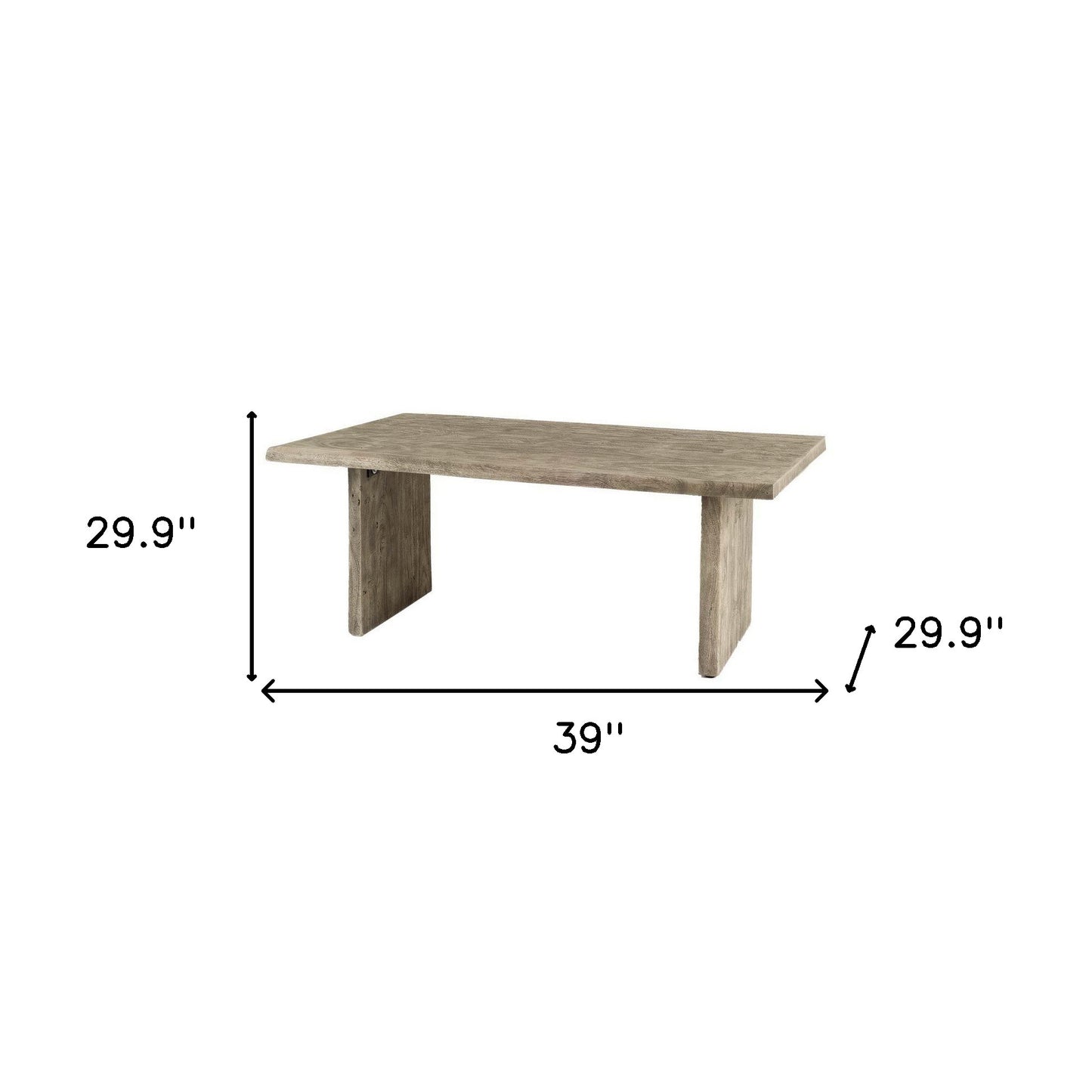 Gray Solid Wood Sled Base Dining Table
