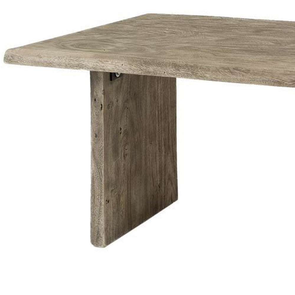 Gray Solid Wood Sled Base Dining Table