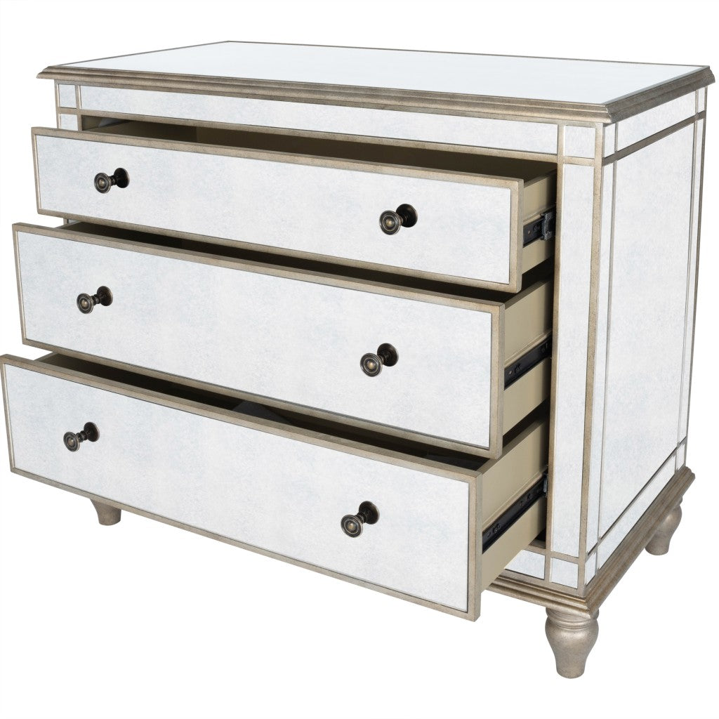 Walnut Marble Wood 3-Drawer Dresser